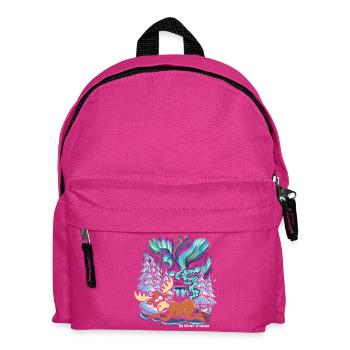 Northern Lights - Moose - Aurora Borealis - Kids' Backpack - fuchsia - Front