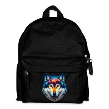 Wolf - Kinder Rucksack - Schwarz - Vorne