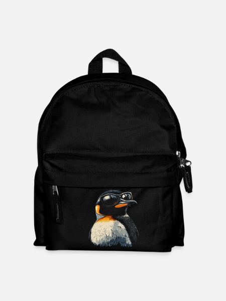 Pinguin cool Sonnenbrille Tiere Tier - Kinder Rucksack - Schwarz