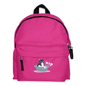 Chat serein dans la salle de bain avec lettrage Wap - Sac à dos Enfant - fuchsia - Devant