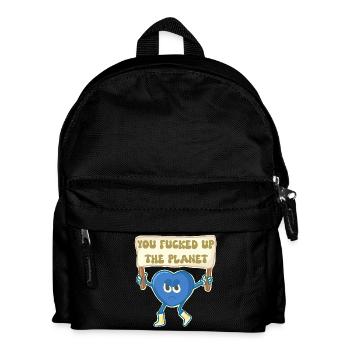 Climat activiste mascotte retro - Sac à dos Enfant - noir - Devant