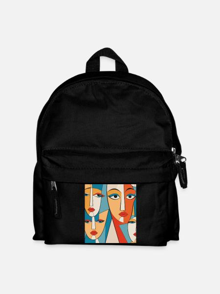Abstract faces - Kids' Backpack - black