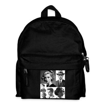 Retro-Frisuren und Kleidung - Kinder Rucksack - Schwarz - Vorne