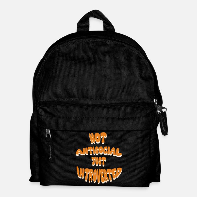 Not antisocial just introverted - Kids' Backpack - black