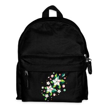 Branche de pommier de fleur de printemps géométrique - Sac à dos Enfant - noir - Devant