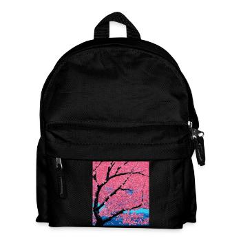 Kirschblüte vor dem Hintergrund der Berge - Kinder Rucksack - Schwarz - Vorne