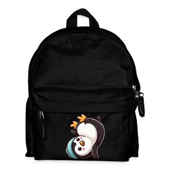 Pingouin Poirier Chibi Dessin animé Breakdance - Sac à dos Enfant - noir - Devant