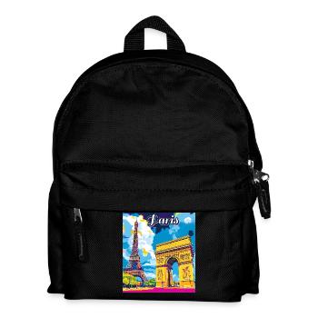 Paris Pop Landmarks - Kids' Backpack - black - Front
