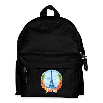 Skyline parisien avec cadre en laurier - Sac à dos Enfant - noir - Devant