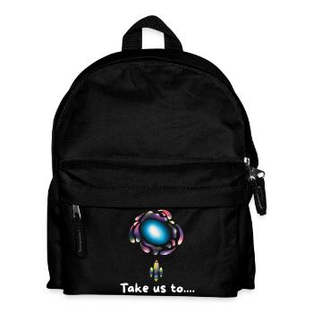Neon Galaxy Rocket - Kinder Rucksack - Schwarz - Vorne