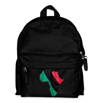 Pan Afrika Flagge in der Afrika Landkarte - Kinder Rucksack - Schwarz - Vorne