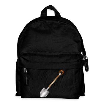 Klassischer Spaten – Garten- und Bauwerkzeugmotiv - Kinder Rucksack - Schwarz - Vorne