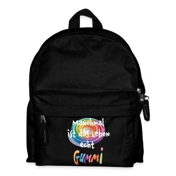 Leben ist Gummi - Kinder Rucksack - Schwarz - Vorne