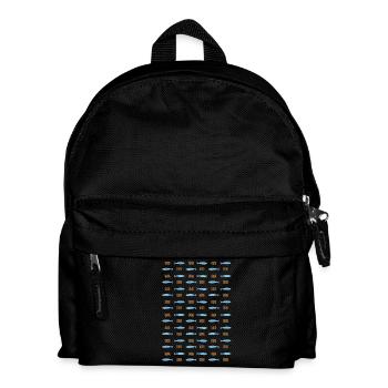 Minimalist Sardines and Waves Pattern for Summer - Kids' Backpack - black - Front