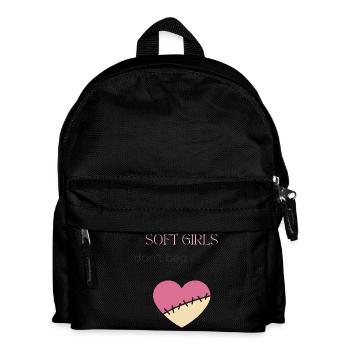 Soft Girls Don't Bebett Shirt – Femininer Bösewicht - Kinder Rucksack - Schwarz - Vorne