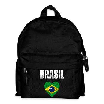 I love Brazil, flag of Brazil - Kids' Backpack - black - Front
