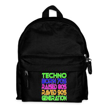 Techno Generation - Kinder Rucksack - Schwarz - Vorne