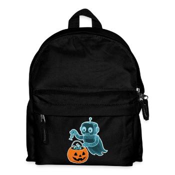 Gespenstischer Minibot mit Kürbiskorb - Kinder Rucksack - Schwarz - Vorne