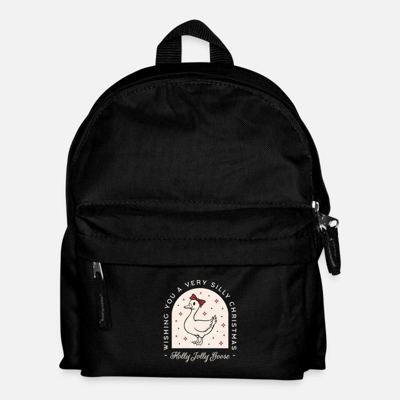 Dumme Gans Weihnachten lustige Bauernhoftier Grüße - Kinder Rucksack - Schwarz