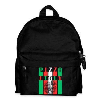 Pizza Italien Stil Illustration - Kinder Rucksack - Schwarz - Vorne
