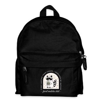 Matcha club funny tea feral raccoon lovers - Kids' Backpack - black - Front