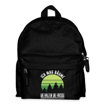 I like trees that hold their mouths irony saying - Kids' Backpack - black - Front