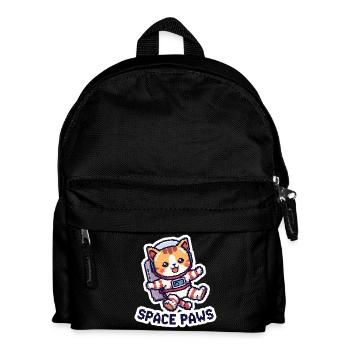 Space Paws – Pixel Cat in Space - Kinder Rucksack - Schwarz - Vorne