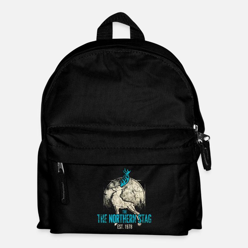 Northern Stag Vintage Logo Est 1973 - Kids' Backpack - black