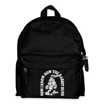 Now I Know How the Rabbit Runs – Denglisch Spruch - Kids' Backpack - black - Front