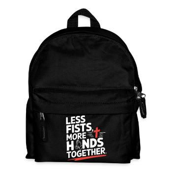 Less Fists More Hands Together Prayer - Kids' Backpack - black - Front