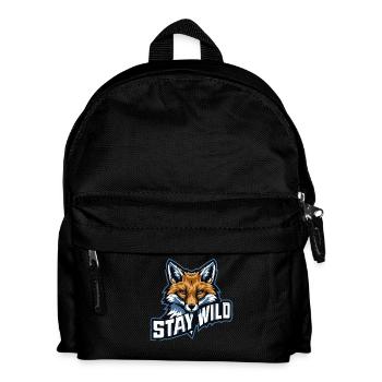 STAY WILD – Nature & Adventure Motif - Kids' Backpack - black - Front