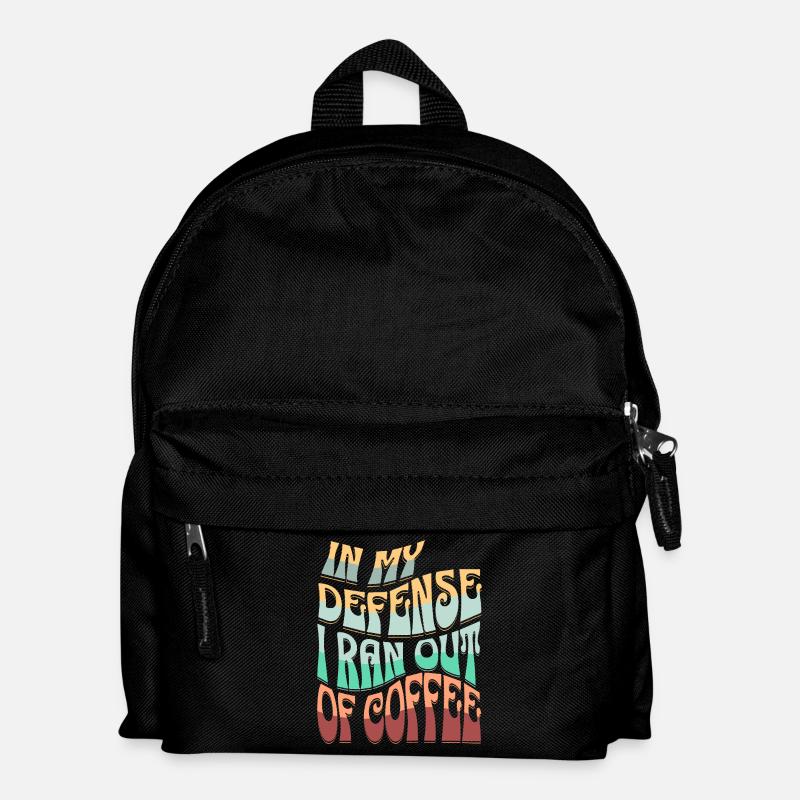 Kaffee Ausrede Spruchdesign - Kinder Rucksack - Schwarz