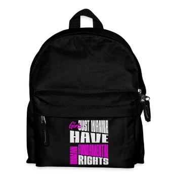 Girls want basic rights, women's rights, people - Kids' Backpack - black - Front