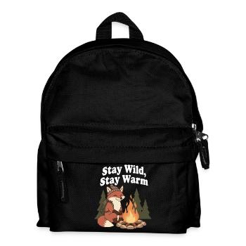 Stay Wild, Stay Warm by the Campfire - Kids' Backpack - black - Front