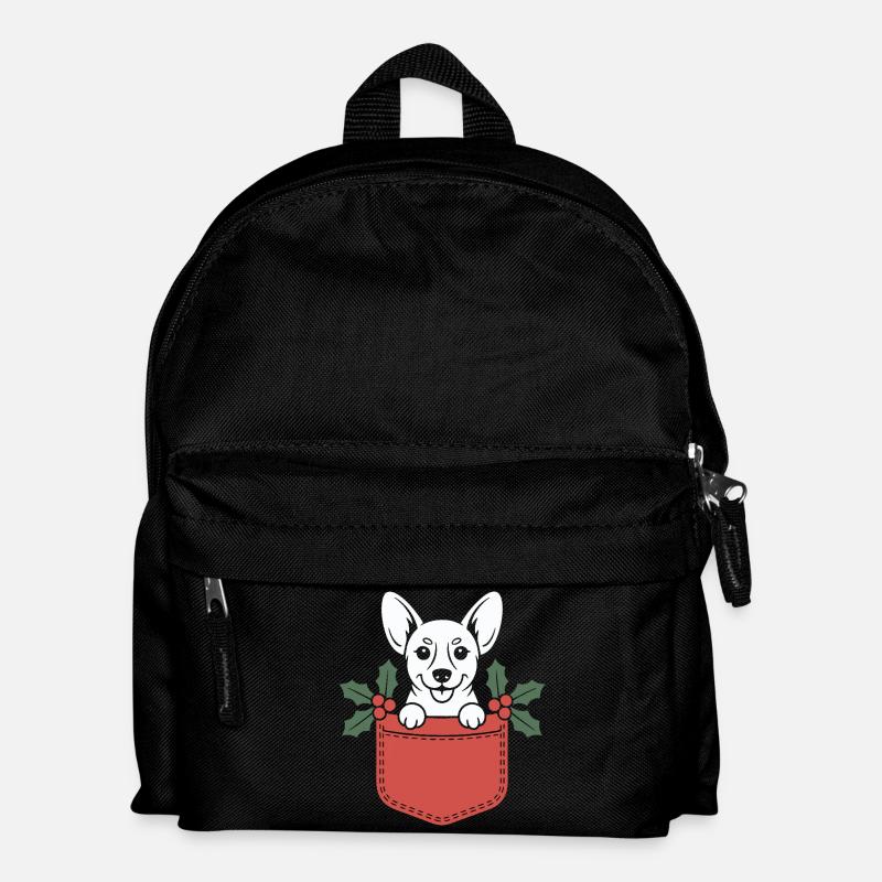 Pocket Pup Holly Christmas - Kids' Backpack - black