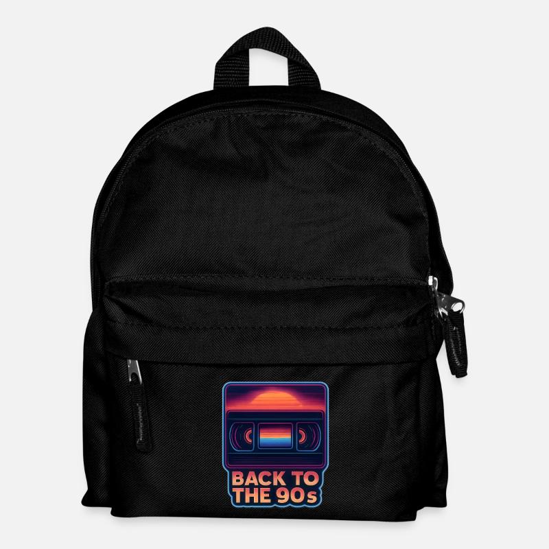 Back to the 90s VHS Kassette Retro - Kinder Rucksack - Schwarz