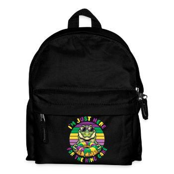 King Cake Mardi Gras Aligator - Kinder Rucksack - Schwarz - Vorne