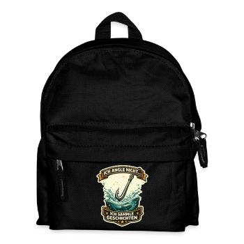 Ich angle nicht ich sammle Geschichten - Kinder Rucksack - Schwarz - Vorne
