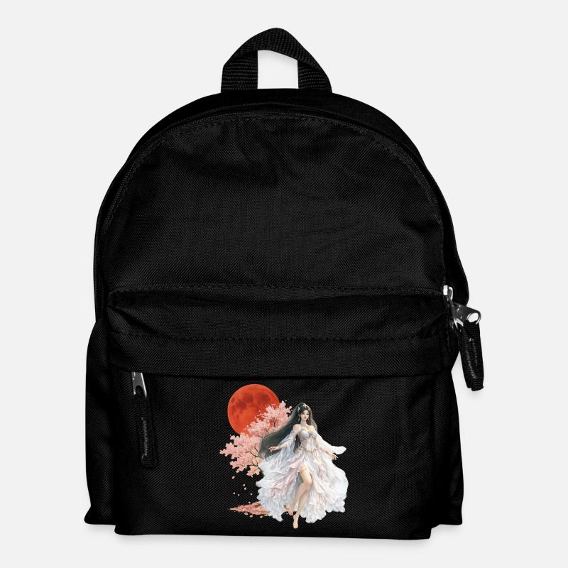 Mondbeschienene Blüten-Verzauberin - Kinder Rucksack - Schwarz
