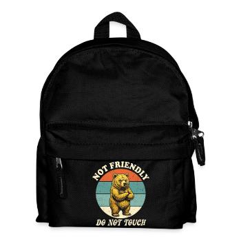 Grumpy Bear Nicht freundlich Lustiges Ironisches Meme - Kinder Rucksack - Schwarz - Vorne