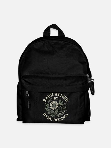 Radicalized By Basic Decency Floral Design - Kinder Rucksack - Schwarz