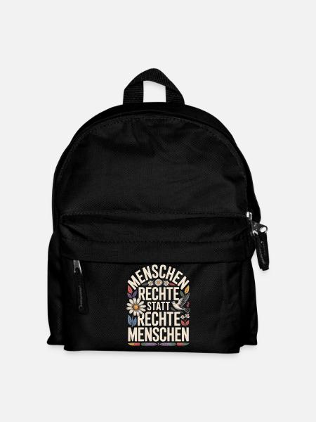 Menschenrechte statt rechte Menschen Statement - Kinder Rucksack - Schwarz