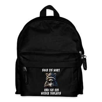 Waschbär Langschläfer & Gamer Schlafshirt - Kinder Rucksack - Schwarz - Vorne