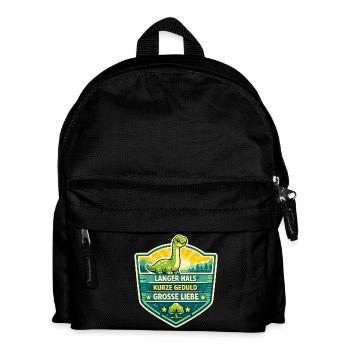Langer Hals Dino Schildmotiv - Kinder Rucksack - Schwarz - Vorne