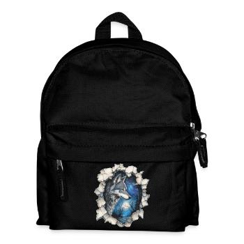 Loup avec des étoiles - Sac à dos Enfant - noir - Devant