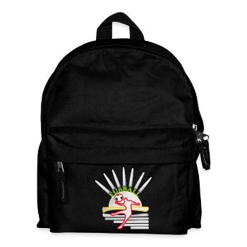 Kicker in sun circle football design - Kids' Backpack - black - Front