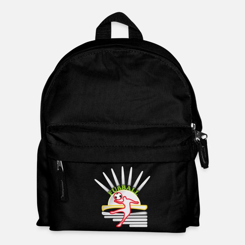 Kicker in sun circle football design - Kids' Backpack - black