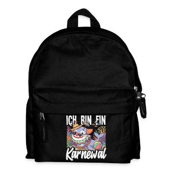 Ich Bin Ein Karnewal Wal Clown Fasching Kostüm - Kinder Rucksack - Schwarz - Vorne