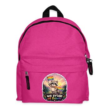 Raccoon Pride Dawn - Kids' Backpack - fuchsia - Front