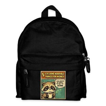 Humour Travail Raton Laveur | Cadeau Drôle Café - Sac à dos Enfant - noir - Devant